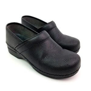 Dansko XP Pro Womens Size EU 40 US 9.5-10 Black Embossed Slip On Work Clog Shoes
